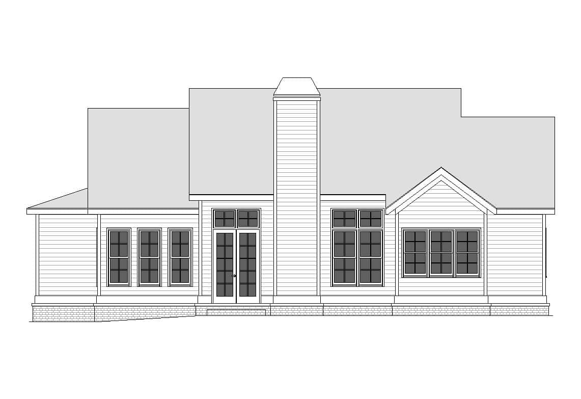 Home Plan Rear Elevation of this 3-Bedroom,2090 Sq Ft Plan -163-1116