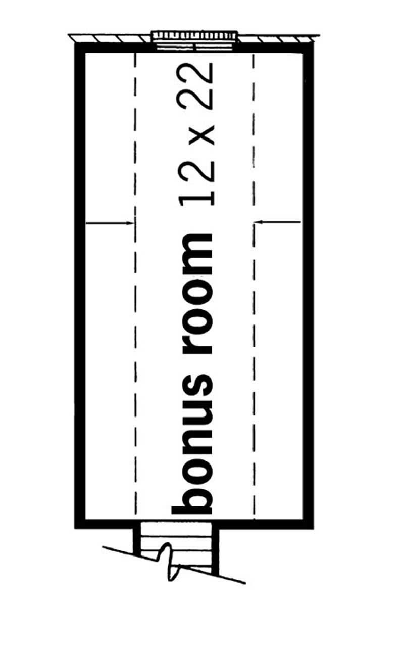 Floor Plan Bonus Room of Colonial Plan #164-1000