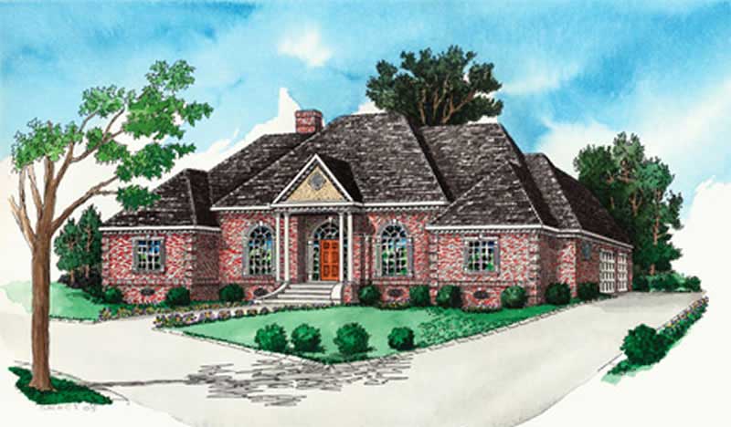 Georgian Home Plans color rendering.