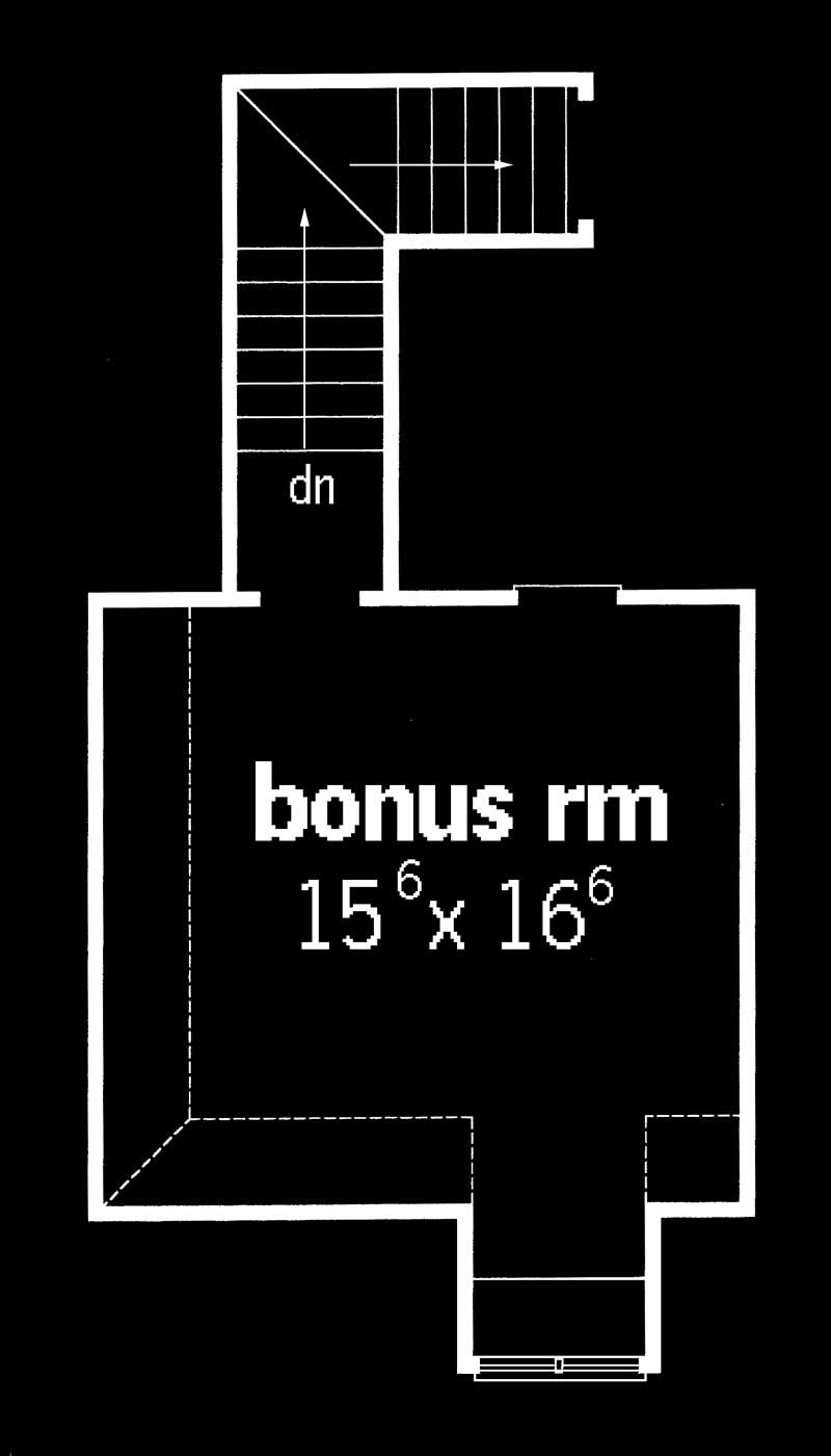 Floor Plan Second Story of European Plan #164-1053