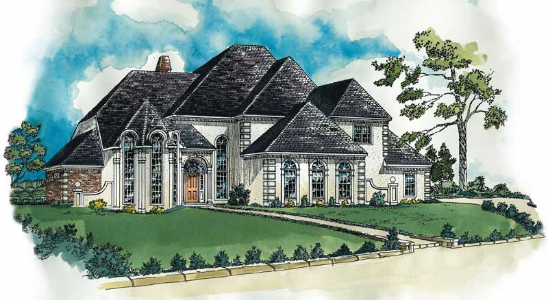 European houseplans RG3901 color rendering.