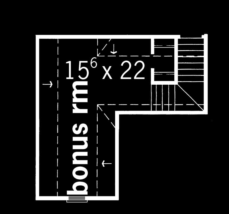 Floor Plan Second Story of Country Plan #164-1094