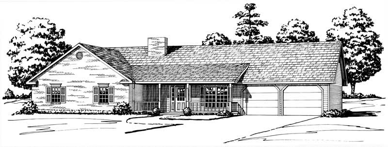 Main elevation image for Country houseplans # 1828