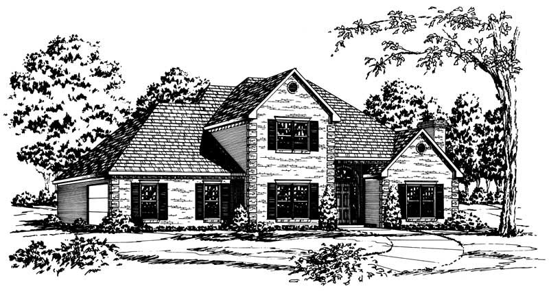 Georgian House Plans front elevation.