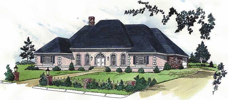 European Homeplans Color Elevation.