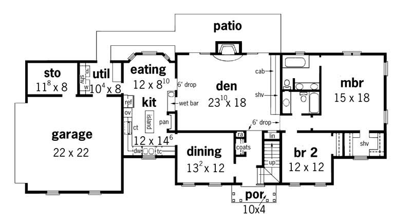 Floor Plan First Story of Contemporary Plan #164-1139