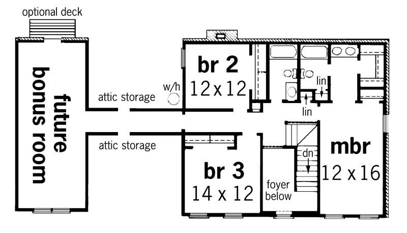Floor Plan Second Story of Country Plan #164-1142