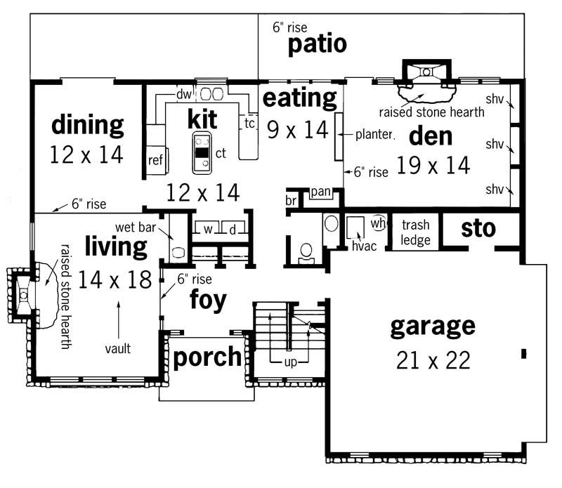 Floor Plan First Story of Contemporary Plan #164-1152
