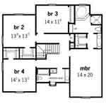 Floor Plan Second Story of Country Plan #164-1159