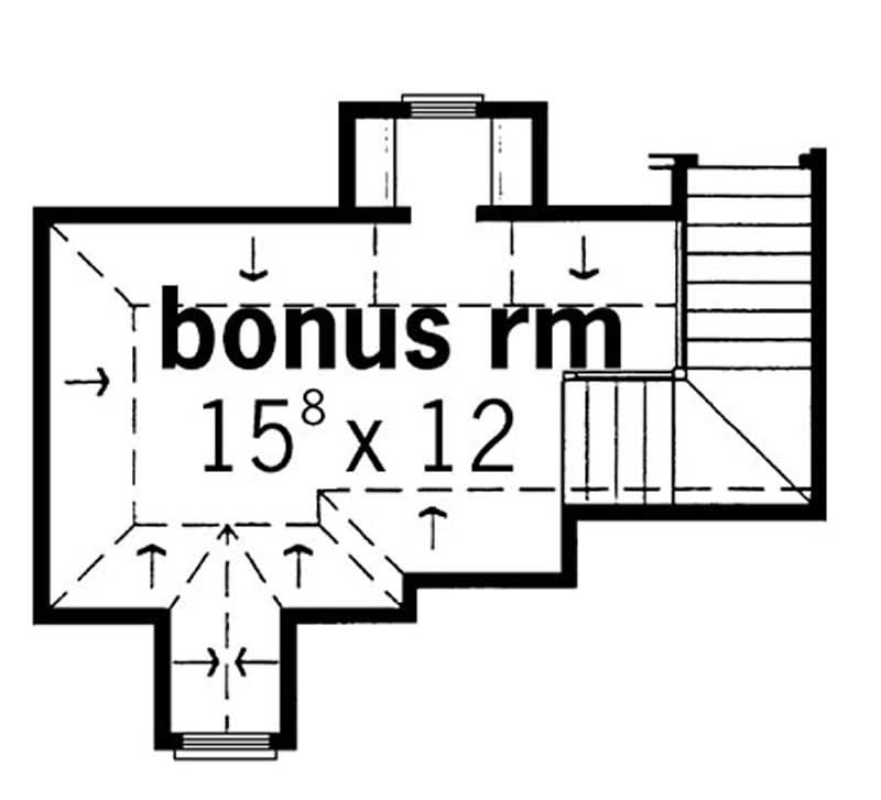 Floor Plan Second Story of European Plan #164-1171