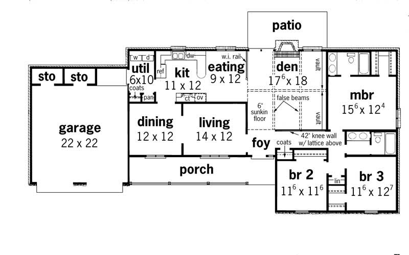 Floor Plan First Story of Contemporary Plan #164-1178