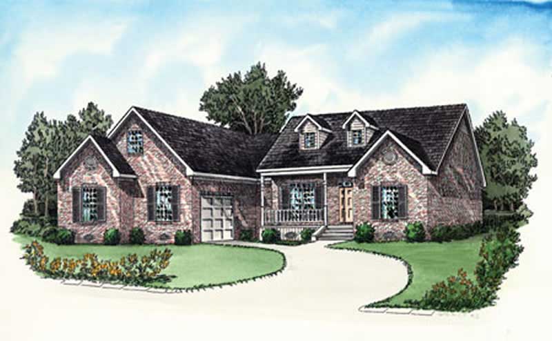 Traditional Housplans color rendering.