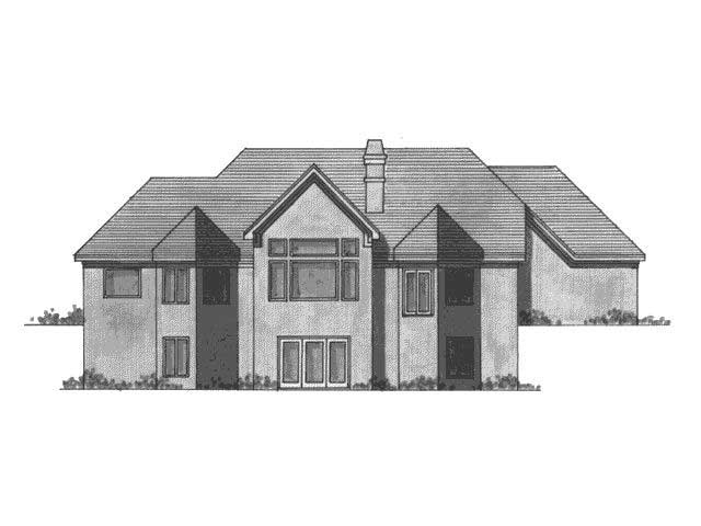 Home Plan Rear Elevation of this 3-Bedroom,3553 Sq Ft Plan -165-1000