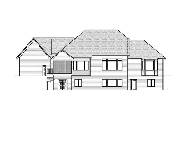 Home Plan Rear Elevation of this 4-Bedroom,4106 Sq Ft Plan -165-1003