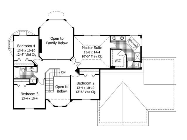 Floor Plan Second Story of Victorian Plan #165-1005