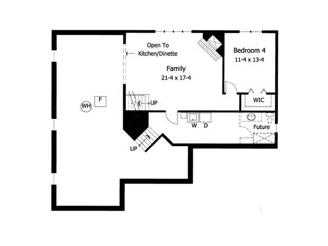 Floor Plan Basement of Country Plan #165-1009