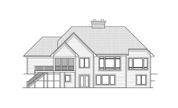 Home Plan Rear Elevation of this 1-Bedroom,2143 Sq Ft Plan -165-1011