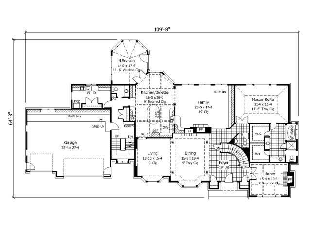 Floor Plan First Story of Cape Cod Plan #165-1013
