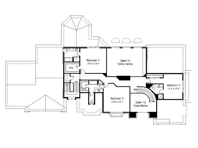 Floor Plan Second Story of Cape Cod Plan #165-1013