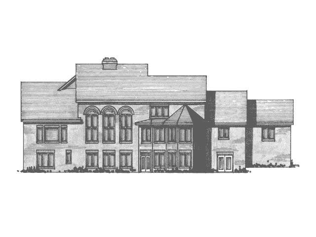 Home Plan Rear Elevation of this 4-Bedroom,5090 Sq Ft Plan -165-1013