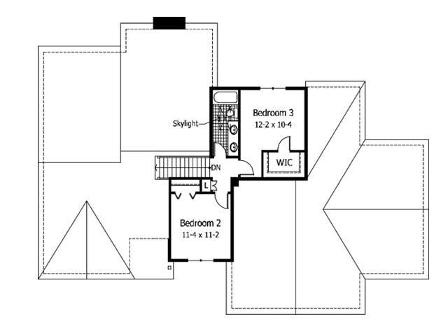 Floor Plan Second Story of Cape Cod Plan #165-1014