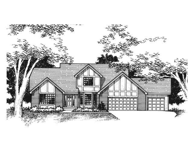 Home Plan Front Elevation of this 4-Bedroom,2232 Sq Ft Plan -165-1014