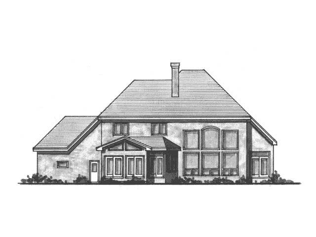 Home Plan Rear Elevation of this 3-Bedroom,3026 Sq Ft Plan -165-1024