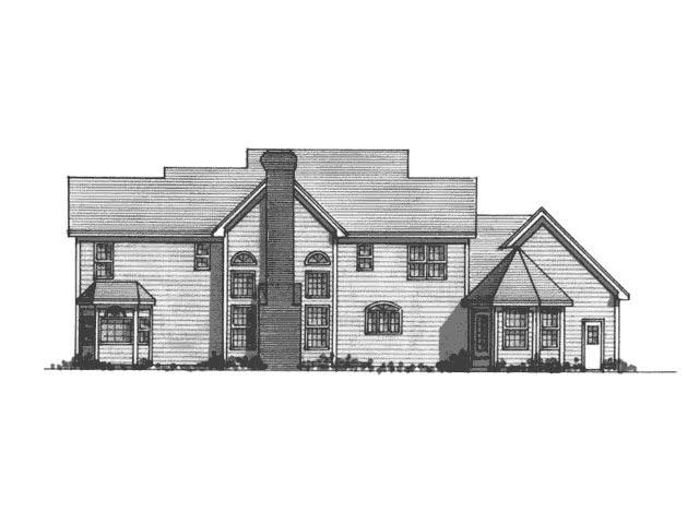 Home Plan Rear Elevation of this 4-Bedroom,3176 Sq Ft Plan -165-1025