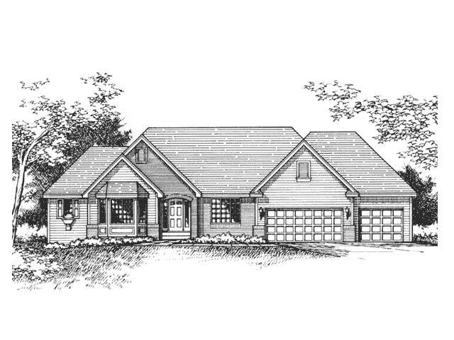 Home Plan Front Elevation of this 5-Bedroom,3388 Sq Ft Plan -165-1026