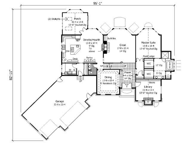 Floor Plan First Story of Cape Cod Plan #165-1027