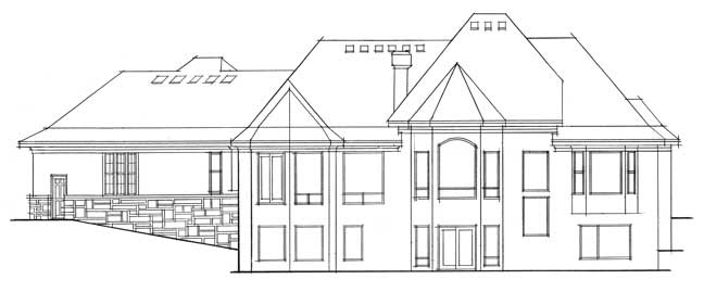 Home Plan Rear Elevation of this 4-Bedroom,4694 Sq Ft Plan -165-1029