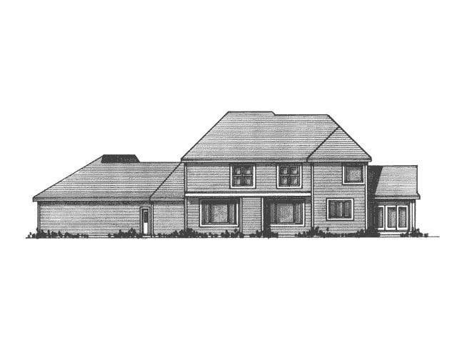 Home Plan Rear Elevation of this 3-Bedroom,2949 Sq Ft Plan -165-1034