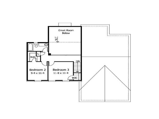 Floor Plan Second Story of Cape Cod Plan #165-1036