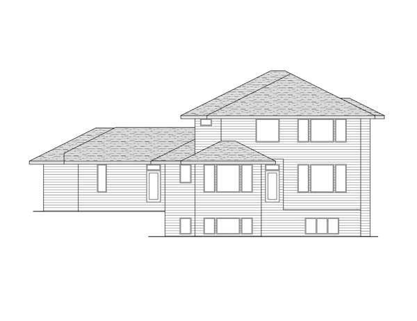 Home Plan Rear Elevation of this 3-Bedroom,2896 Sq Ft Plan -165-1037