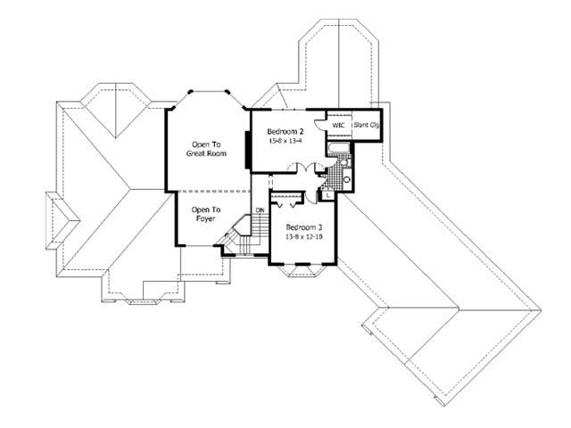 Floor Plan Second Story of Cape Cod Plan #165-1039