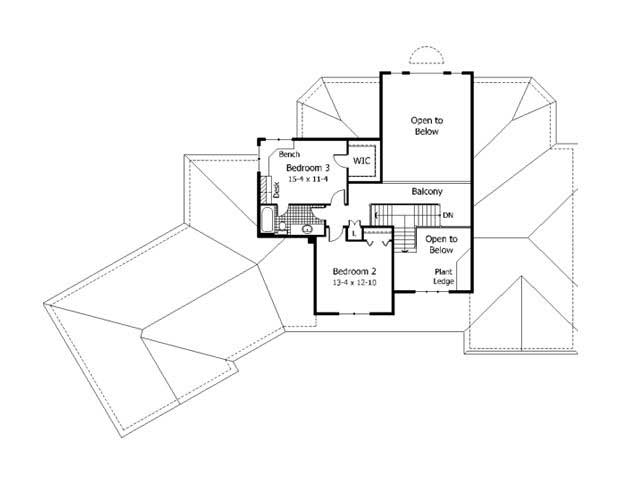Floor Plan Second Story of Cape Cod Plan #165-1041