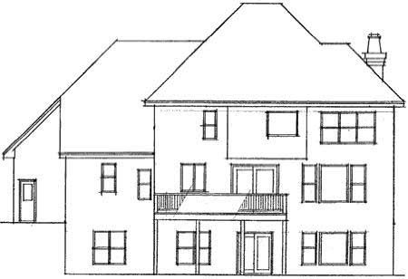 Home Plan Rear Elevation of this 3-Bedroom,2947 Sq Ft Plan -165-1043