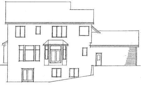 Home Plan Rear Elevation of this 4-Bedroom,2544 Sq Ft Plan -165-1045