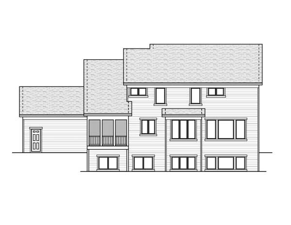 Home Plan Rear Elevation of this 4-Bedroom,2868 Sq Ft Plan -165-1046