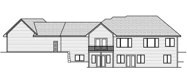 Home Plan Rear Elevation of this 4-Bedroom,4056 Sq Ft Plan -165-1050