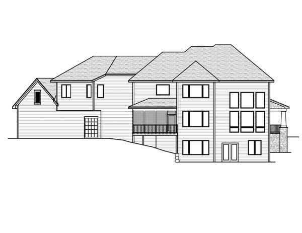 Home Plan Rear Elevation of this 5-Bedroom,4171 Sq Ft Plan -165-1051