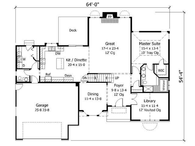 Floor Plan First Story of Cape Cod Plan #165-1056