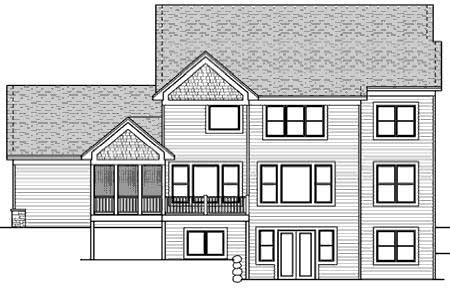 Home Plan Rear Elevation of this 4-Bedroom,3534 Sq Ft Plan -165-1062