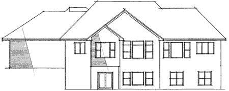 Home Plan Rear Elevation of this 4-Bedroom,3458 Sq Ft Plan -165-1066
