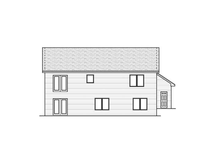 Home Plan Rear Elevation of this 2-Bedroom,1298 Sq Ft Plan -165-1071
