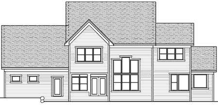 Home Plan Rear Elevation of this 3-Bedroom,3103 Sq Ft Plan -165-1073