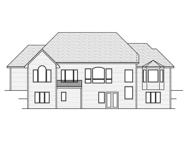 Home Plan Rear Elevation of this 3-Bedroom,4425 Sq Ft Plan -165-1078