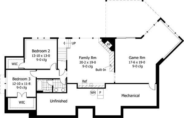 Floor Plan Second Story of Country Plan #165-1083