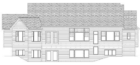 Home Plan Rear Elevation of this 3-Bedroom,3772 Sq Ft Plan -165-1083