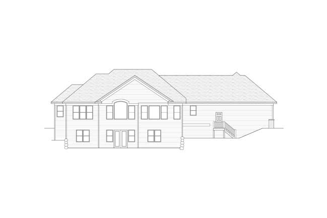 Home Plan Rear Elevation of this 3-Bedroom,2615 Sq Ft Plan -165-1087